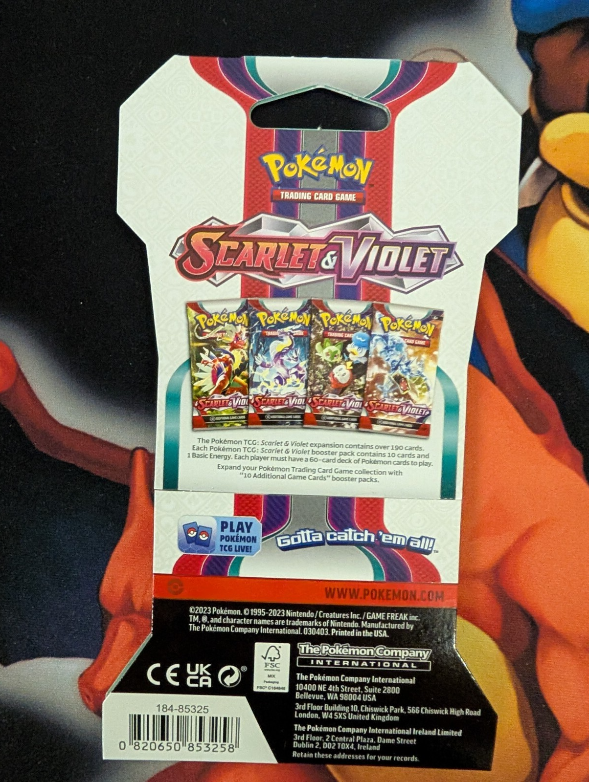 Pokemon TCG Scarlet & Violet Sleeved Booster Pack Blister NEW SEALED (1 PACK)