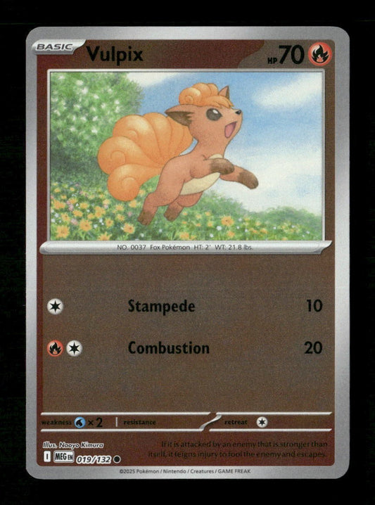 Vulpix #019/132 Reverse Holofoil Pokemon Mega Evolution