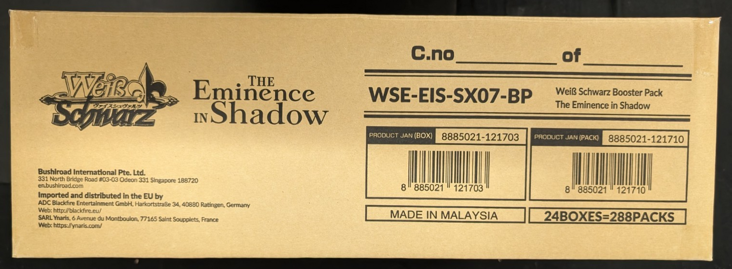 The Eminence In Shadow 1st Edition Booster Box Weiss Schwarz English TCG