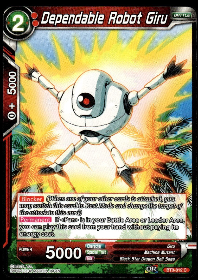 Dragon Ball Super Dependable Robot Giru #BT3-012 C Near Mint
