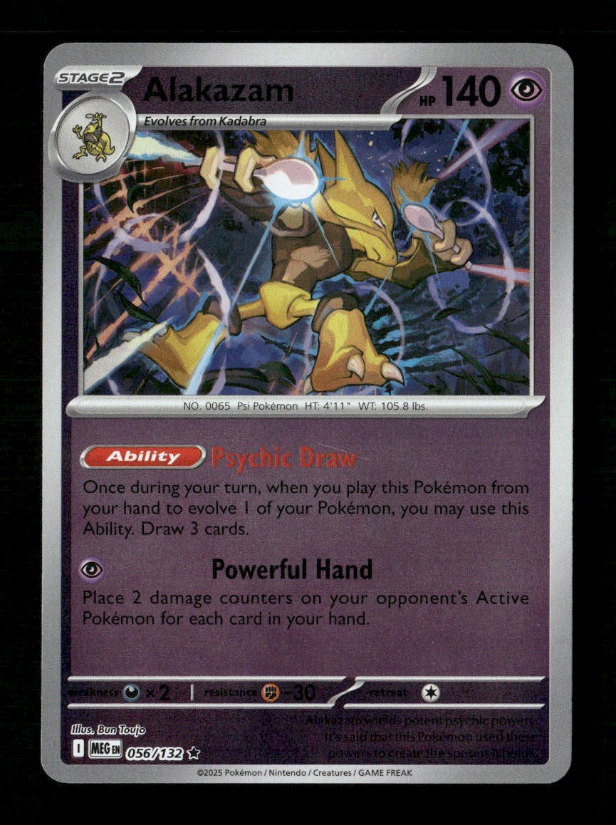 Alakazam #056/132 Reverse Holofoil Pokemon Mega Evolution