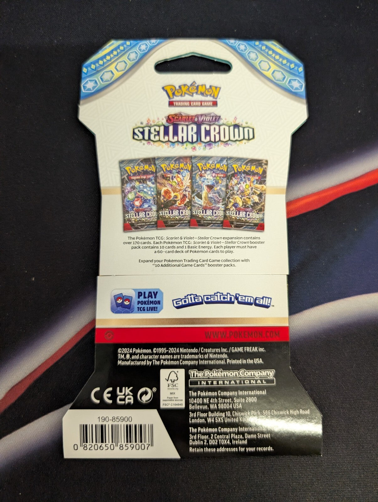 Pokemon TCG Stellar Crown Sleeved Booster Pack Blister NEW SEALED (1 PACK)
