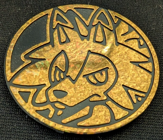 Pokemon Flip Coin Orange Glitter Holofoil Lycanroc