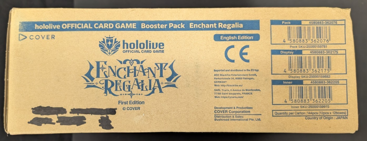 Enchant Regalia hBP05e First Edition Booster Box Hololive English TCG