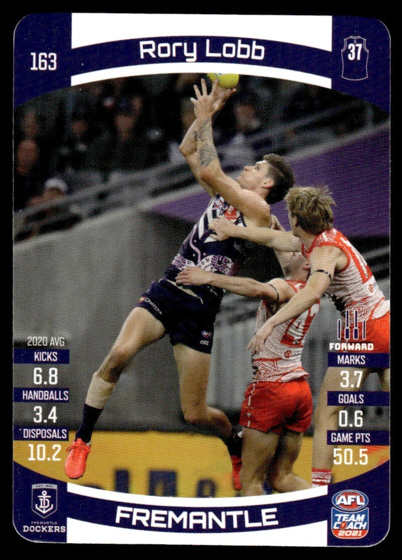 AFL 2021 McDonalds Fremantle Rory Lobb #163 Near Mint