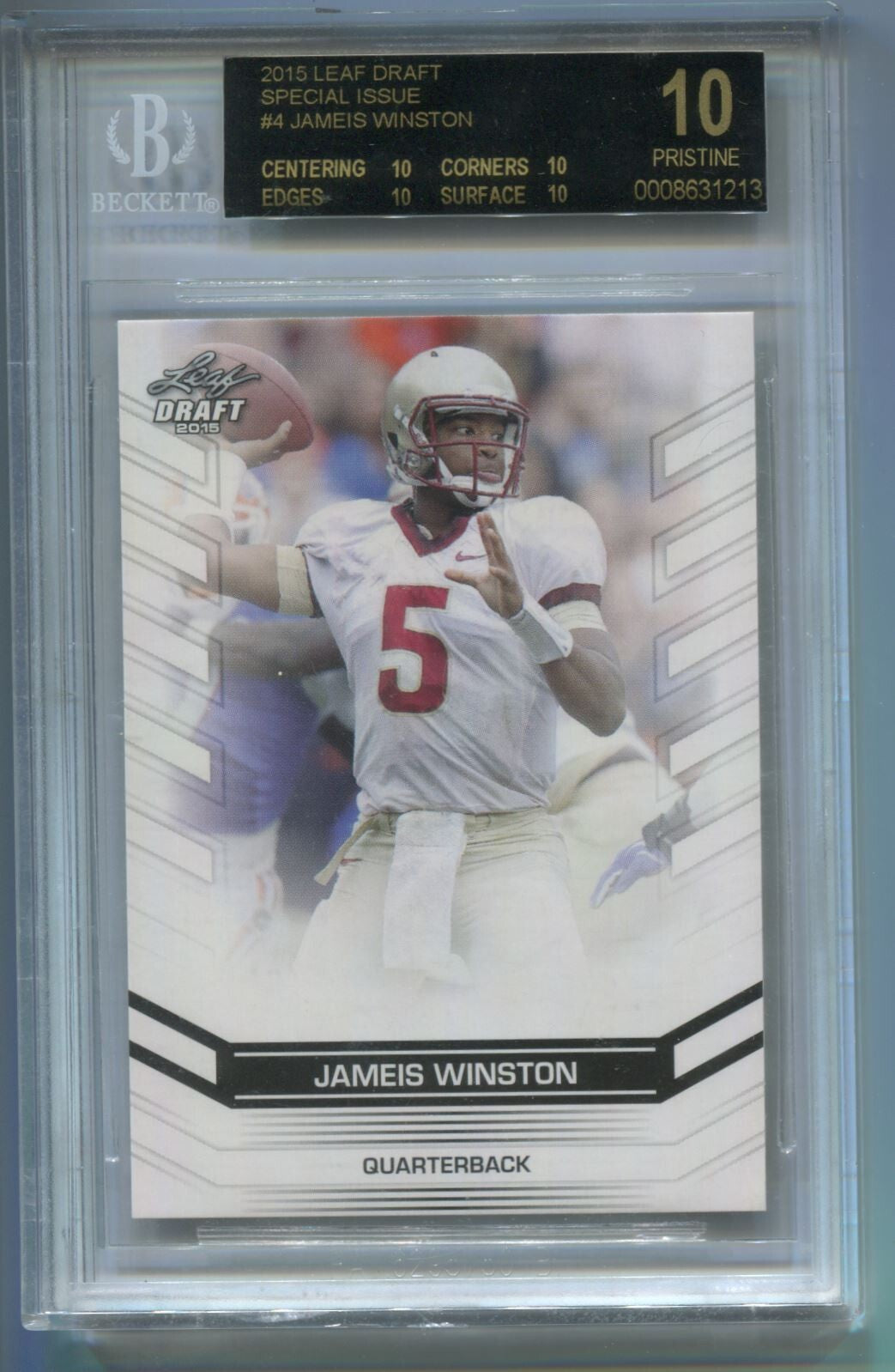 NFL 2015 Leaf Draft Special Issue Jameis Winston #4 BGS 10 Black Label Pristine