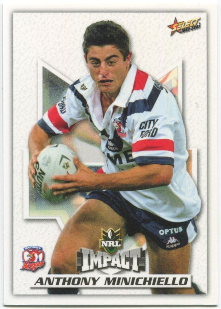 NRL 2001 Select Impact Sydney Roosters Anthony Minichiello #21 Near Mint