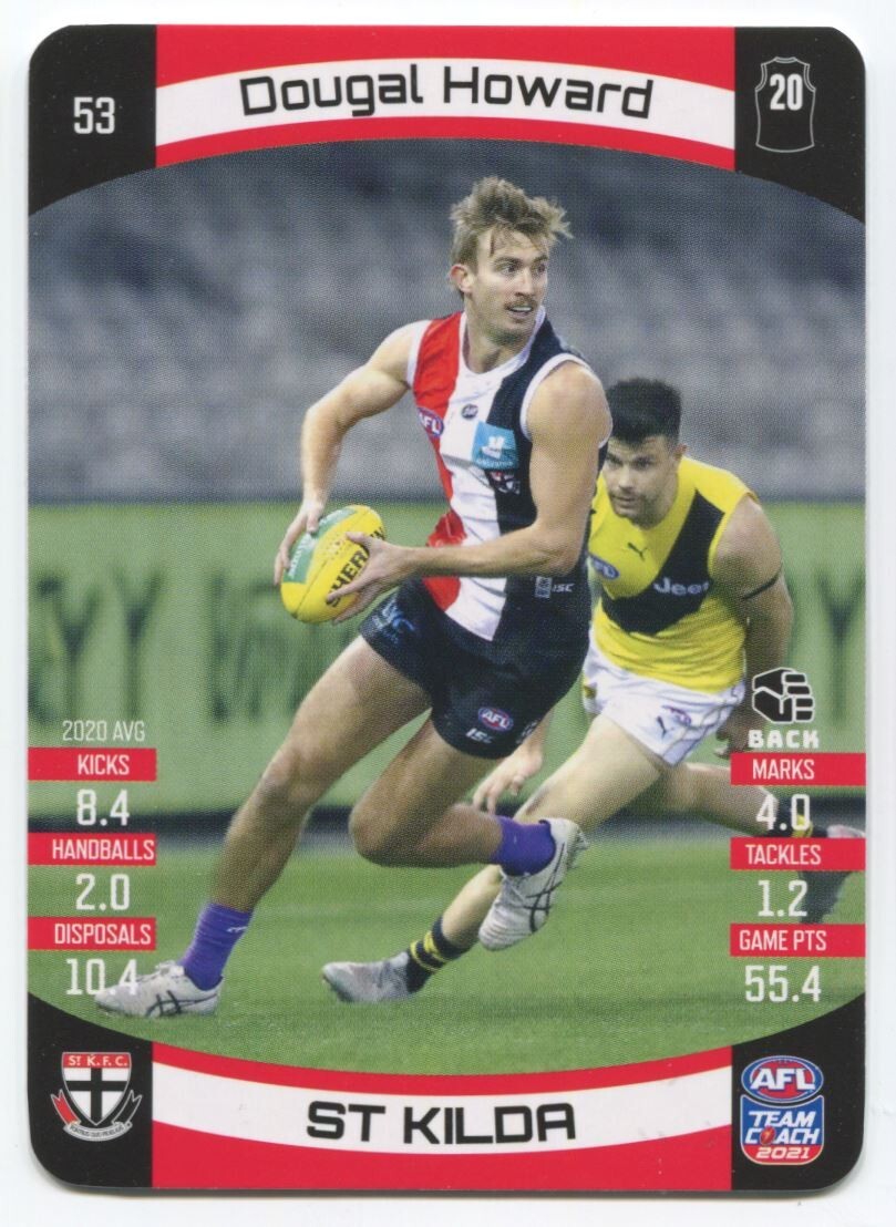 AFL 2021 McDonalds St Kilda Saints Dougal Howard #53 Near Mint