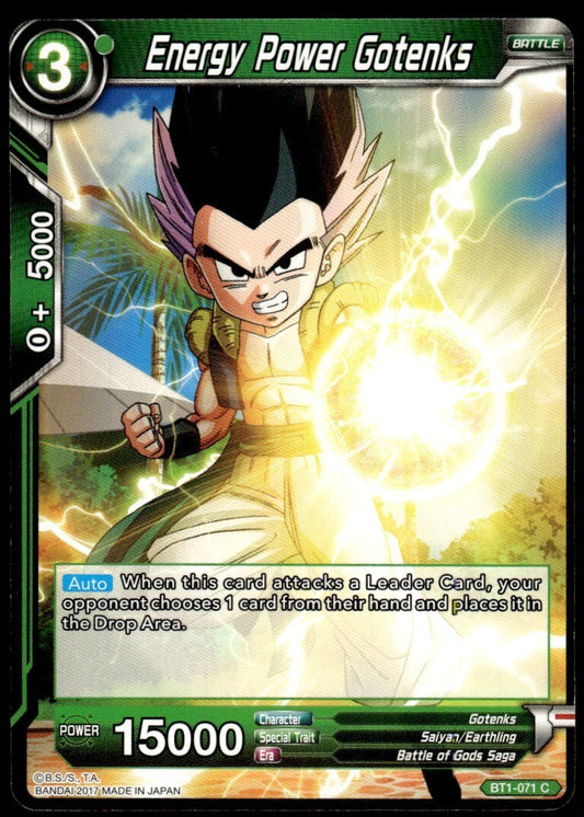 Dragon Ball Super Energy Power Gotenks #BT1-071 C Near Mint