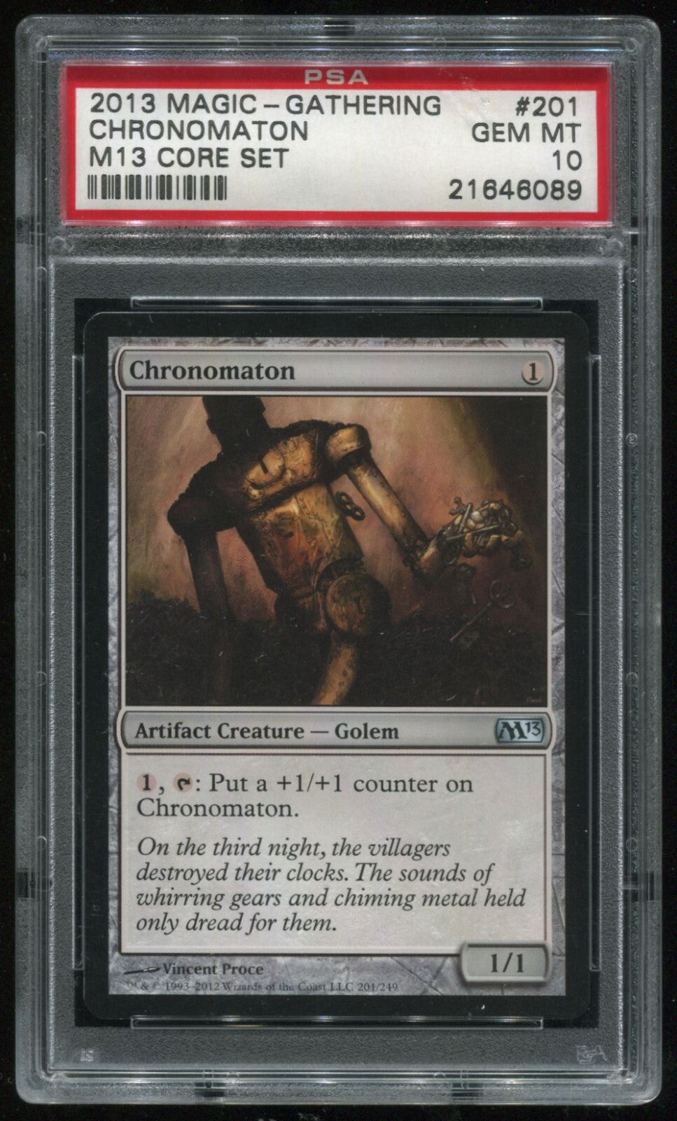 MTG Magic 2013 M13 Core Set Chronomaton #201 PSA 10 Gem Mint