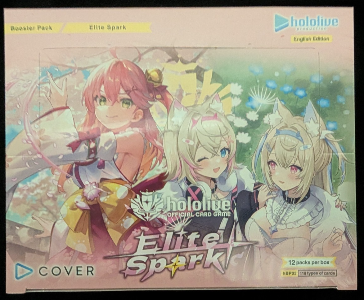 Elite Spark hBP03e First Edition Booster Box Hololive English TCG