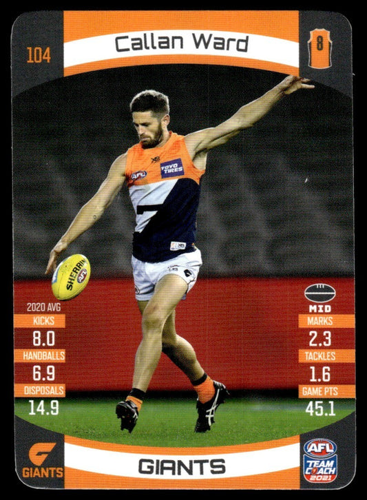 AFL 2021 McDonalds Giants Callan Ward #104 Near Mint