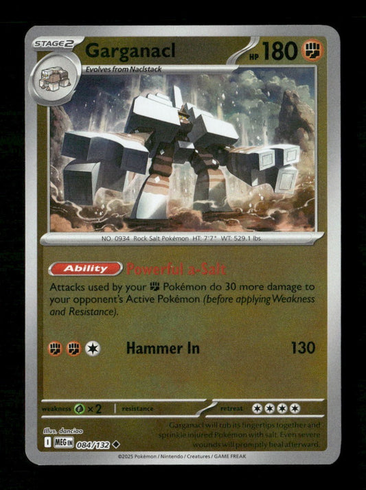 Garganacl #084/132 Reverse Holofoil Pokemon Mega Evolution