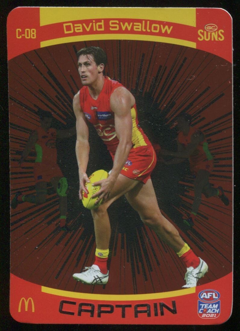 AFL 2021 McDonalds Captain Gold Coast Suns David Swallow #C-08 Near Mint