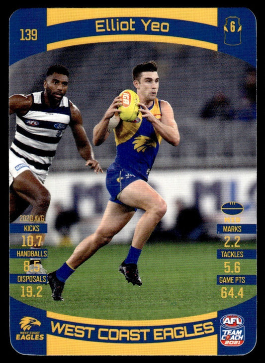 AFL 2021 McDonalds West Coast Eagles Elliot Yeo #139 Near Mint