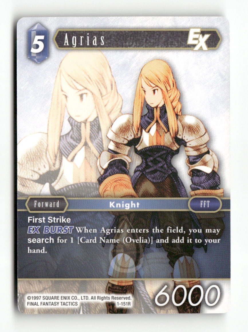 Agrias EX 1-151R Rare Opus I Final Fantasy Near Mint