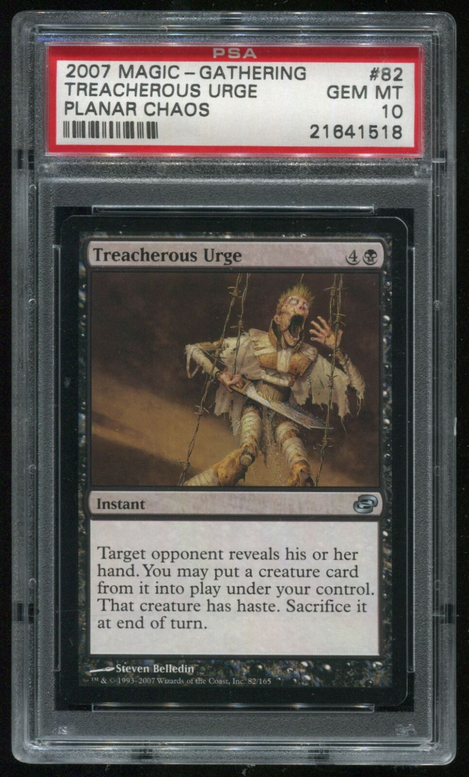 MTG Magic 2007 Planar Chaos Treacherous Urge #82 PSA 10 Gem Mint