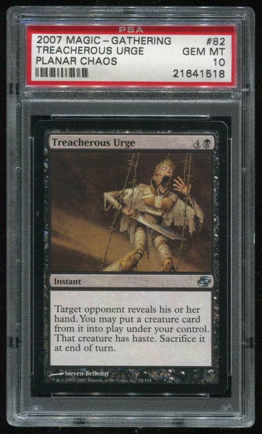 MTG Magic 2007 Planar Chaos Treacherous Urge #82 PSA 10 Gem Mint