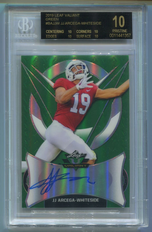 NFL 2019 Leaf Valiant Green J.J. Arcega-Whiteside /75 #BA-JJW (AU) BGS 10 Black