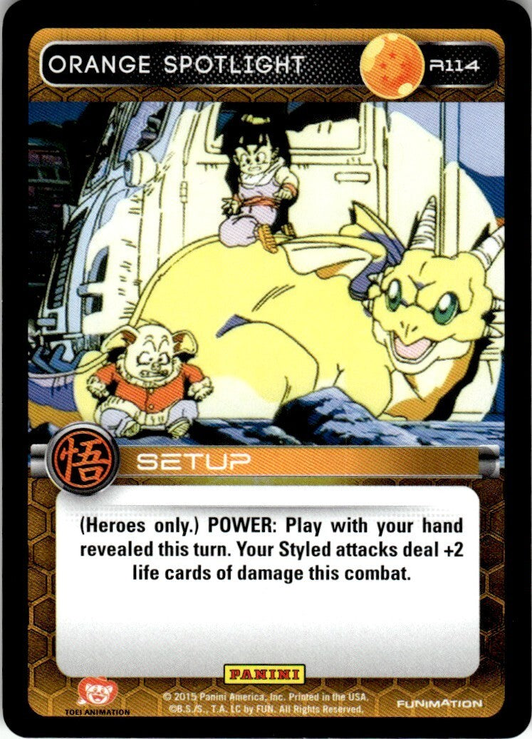 Dragon Ball Z Funimation Panini Orange Spotlight #R114 Near Mint