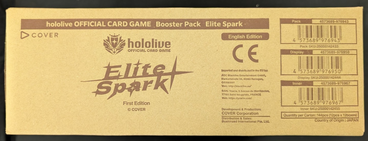 Elite Spark hBP03e First Edition Booster Box Hololive English TCG