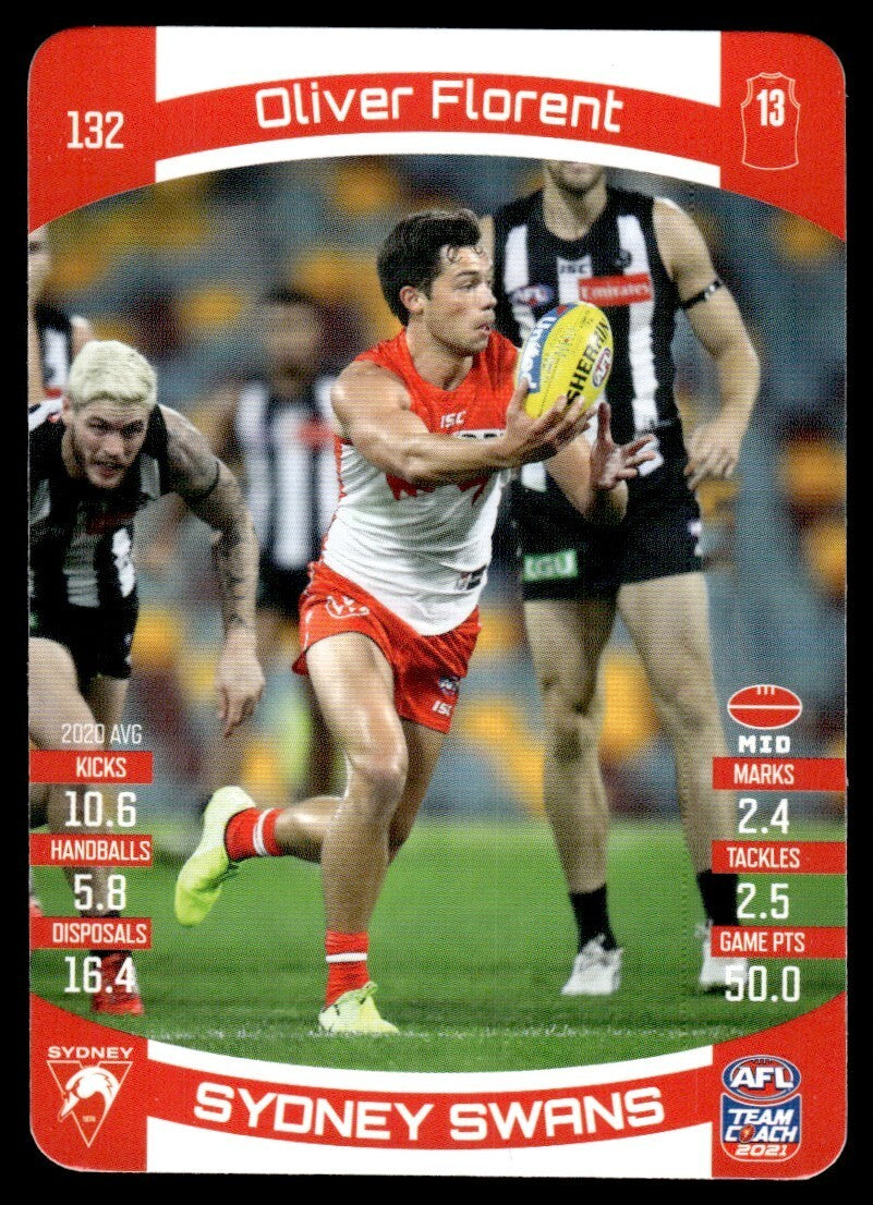 AFL 2021 McDonalds Sydney Swans Oliver Florent #132 Near Mint