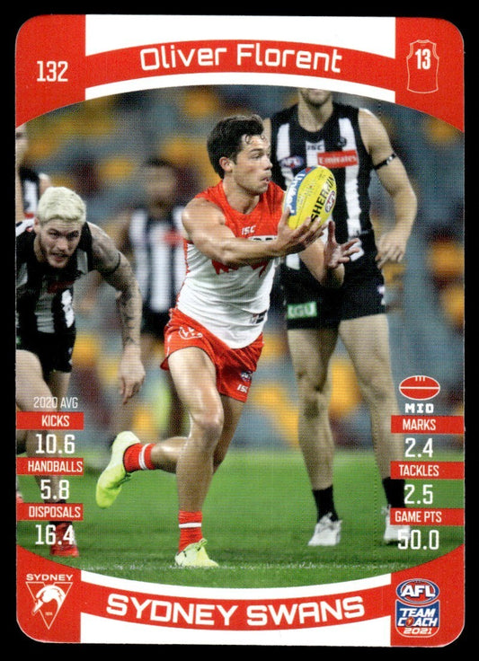 AFL 2021 McDonalds Sydney Swans Oliver Florent #132 Near Mint