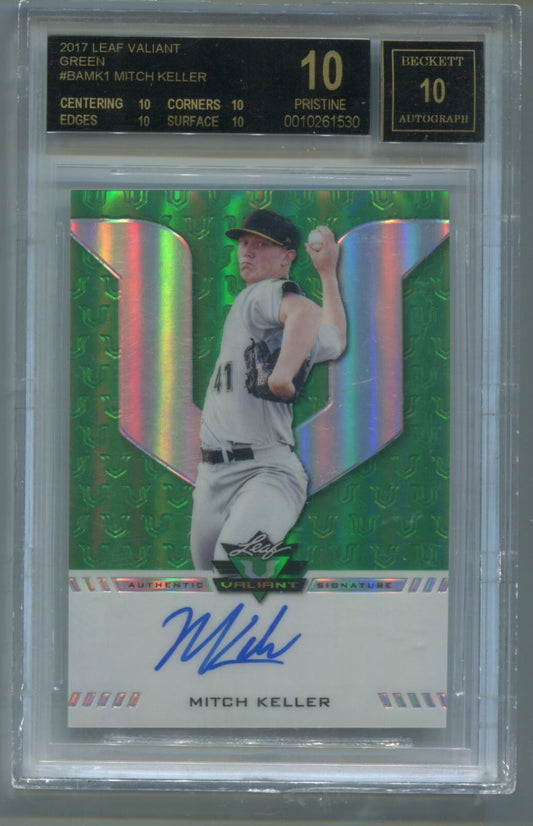 MLB 2017 Leaf Valiant Green Mitch Keller /99 #BA-MK1 BGS 10 Black Label