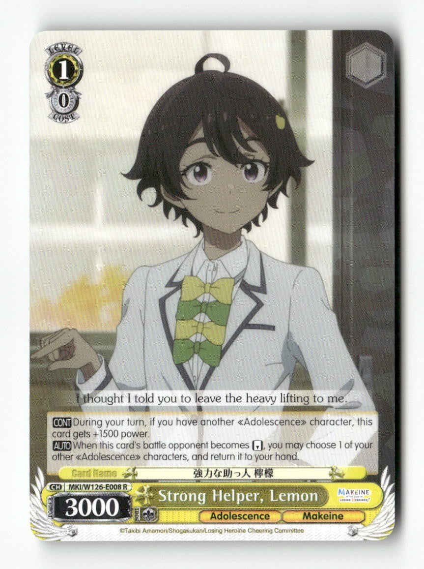 Strong Helper, Lemon MKI/W126-E008 R Weiss Schwarz TCG