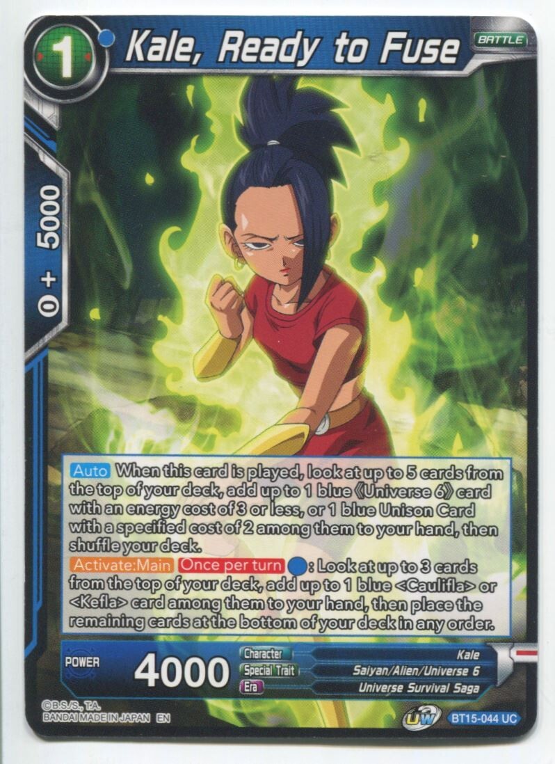 DBS Dragon Ball Super Kale Ready To Fuse #BT15-044 UC Near Mint