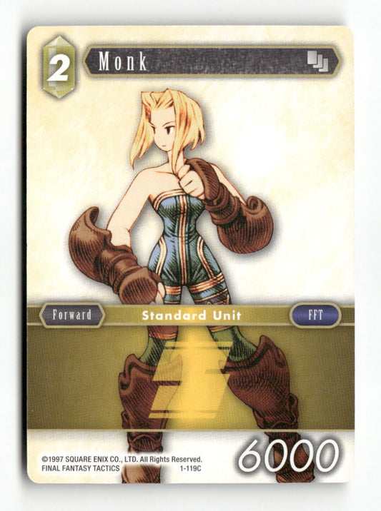 Monk (Female Unit) 1-119C Common Opus I Final Fantasy Near Mint