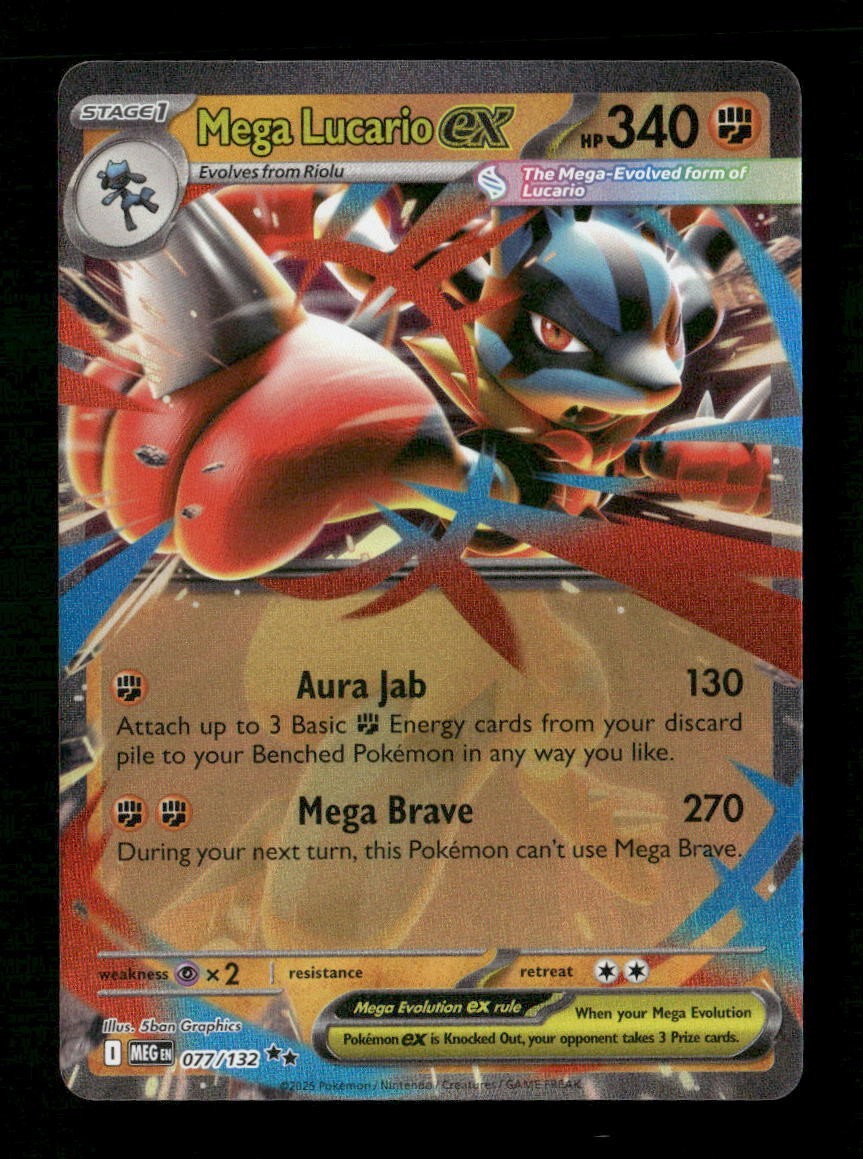 Mega Lucario ex #077/132 Holofoil Pokemon Mega Evolution