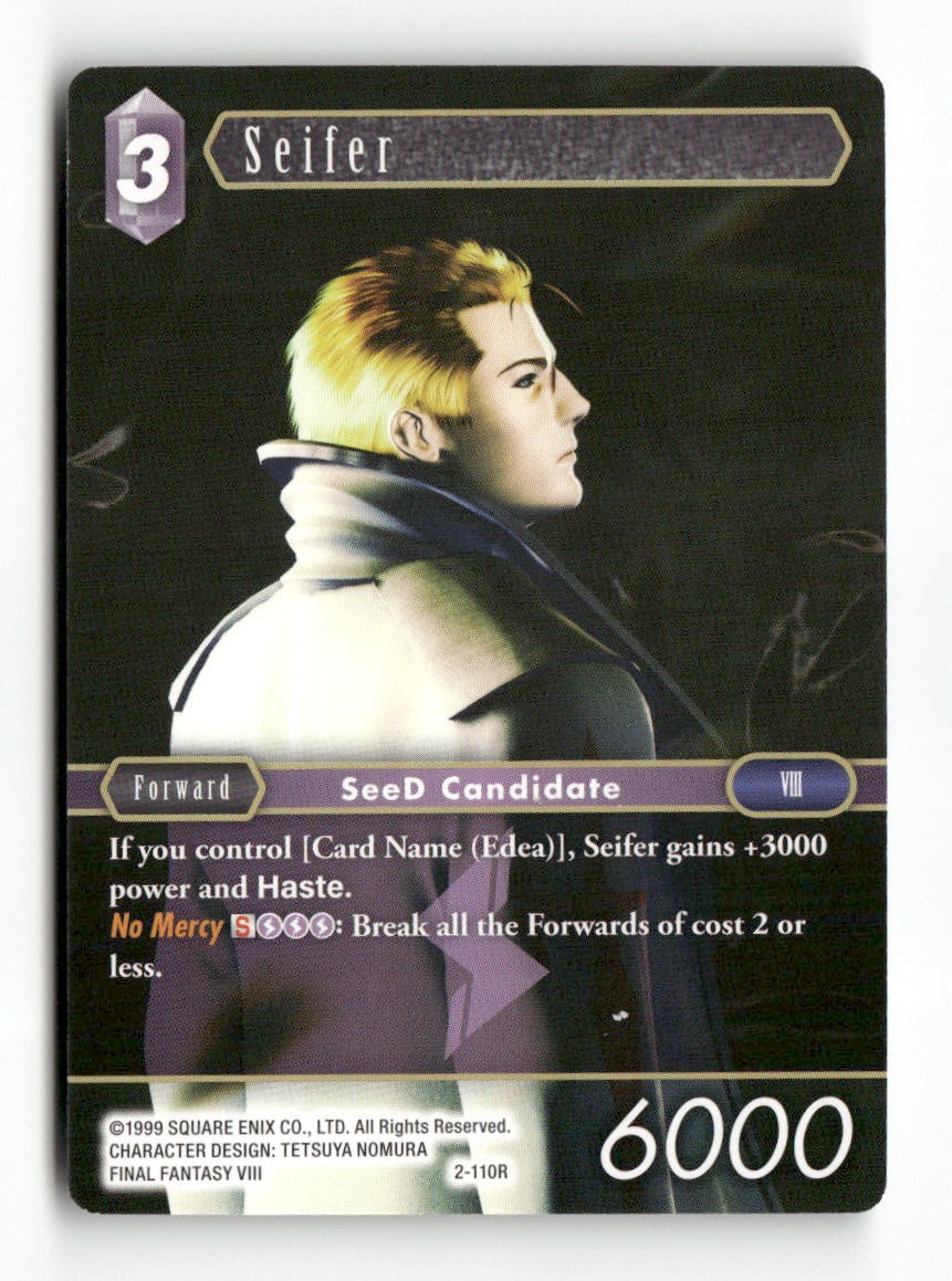 Seifer (Rare) 2-110R Rare Opus II Final Fantasy Near Mint