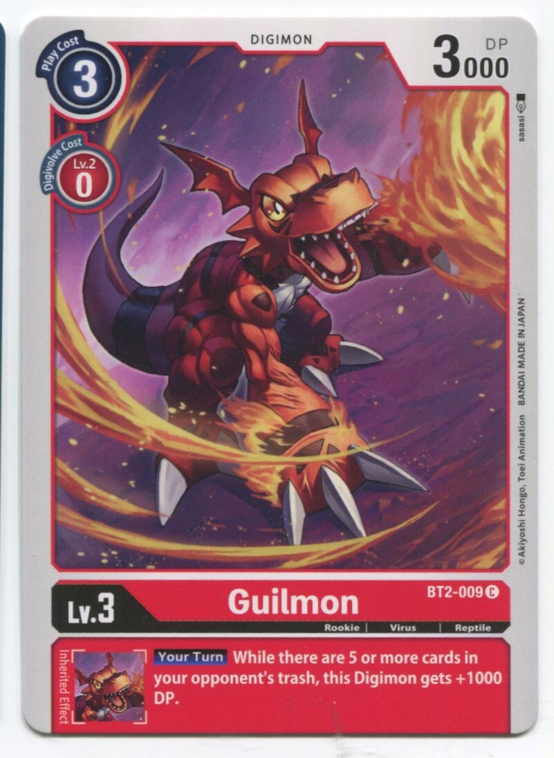 Digimon Card Game Guilmon #BT2-009 C Near Mint