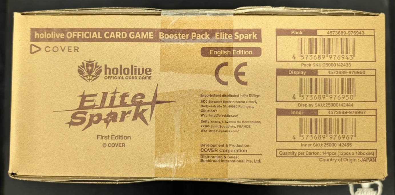 Elite Spark hBP03e First Edition Booster Box Hololive English TCG