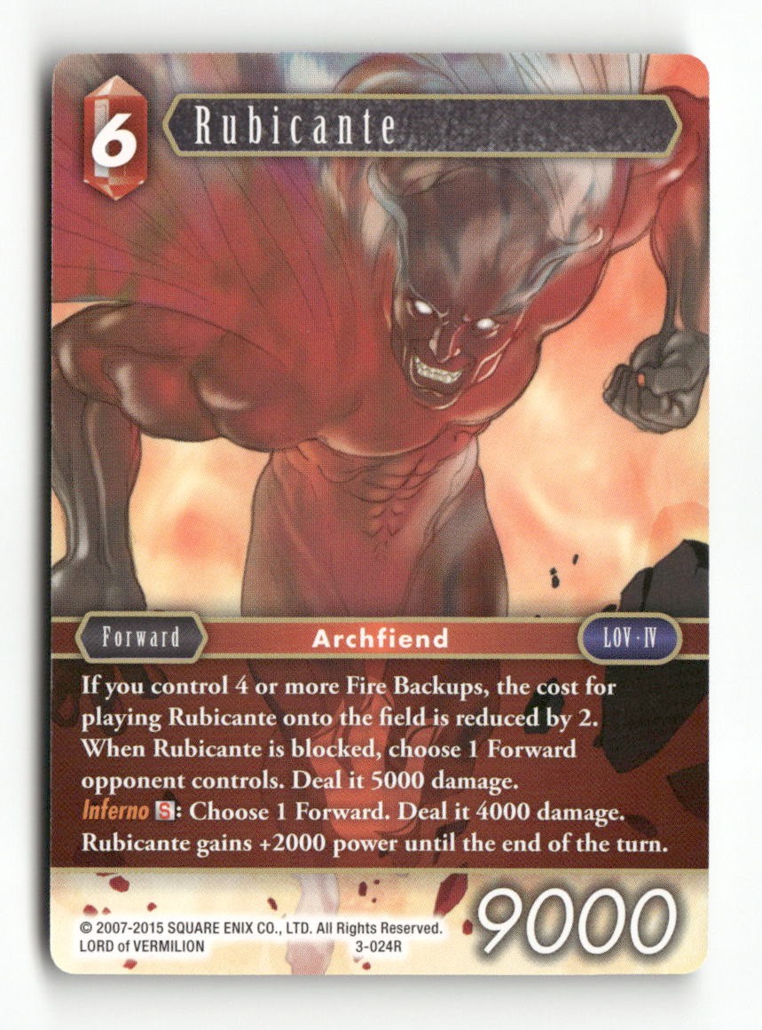 Rubicante 3-024R Rare Opus III Final Fantasy Near Mint