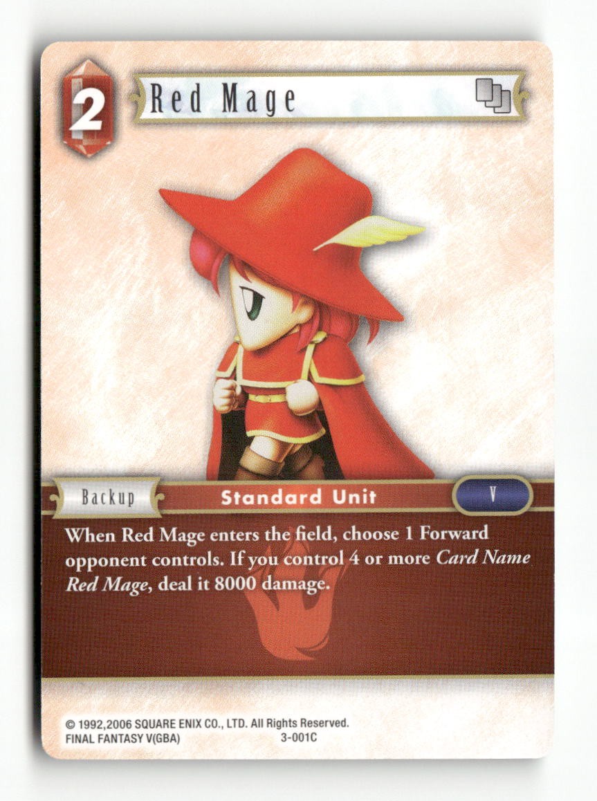 Red Mage 3-001C Common Opus III Final Fantasy Near Mint