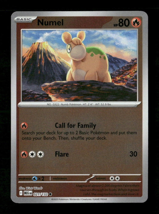Numel #021/132 Reverse Holofoil Pokemon Mega Evolution