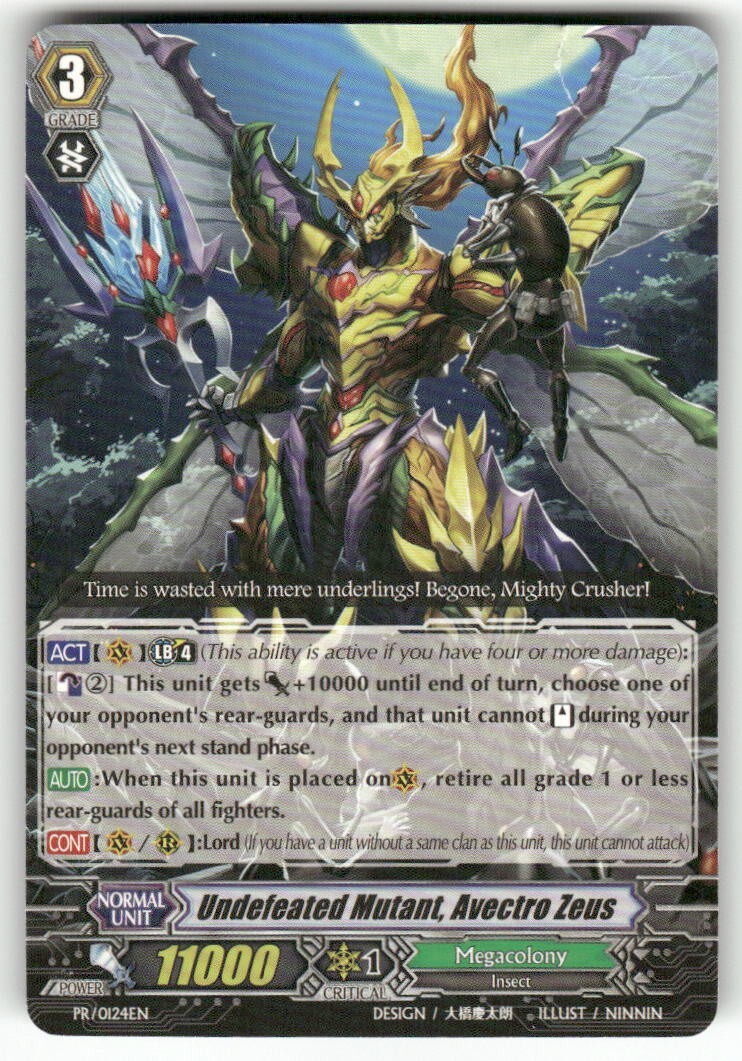 Cardfight Vanguard Undefeated Mutant, Avectro Zeus #PR/0124EN PR