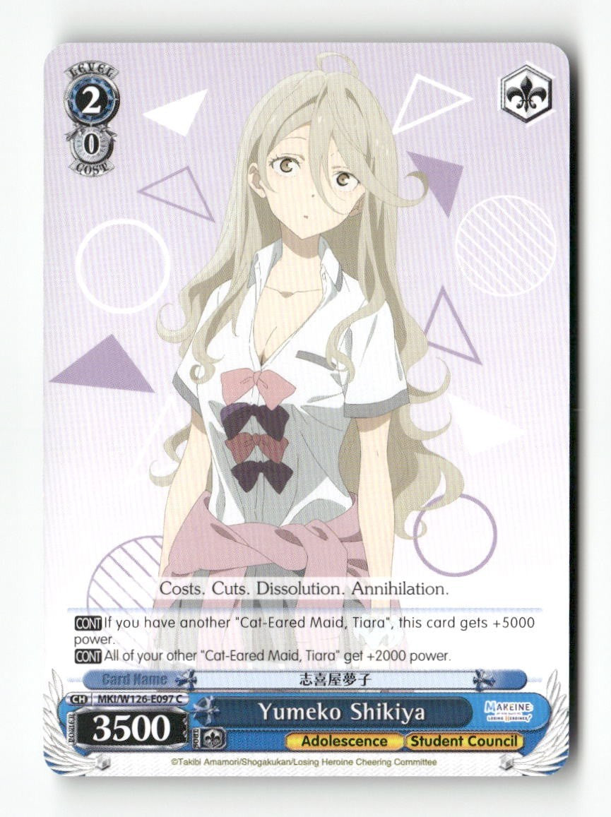 Yumeko Shikiya MKI/W126-E097 C Weiss Schwarz TCG