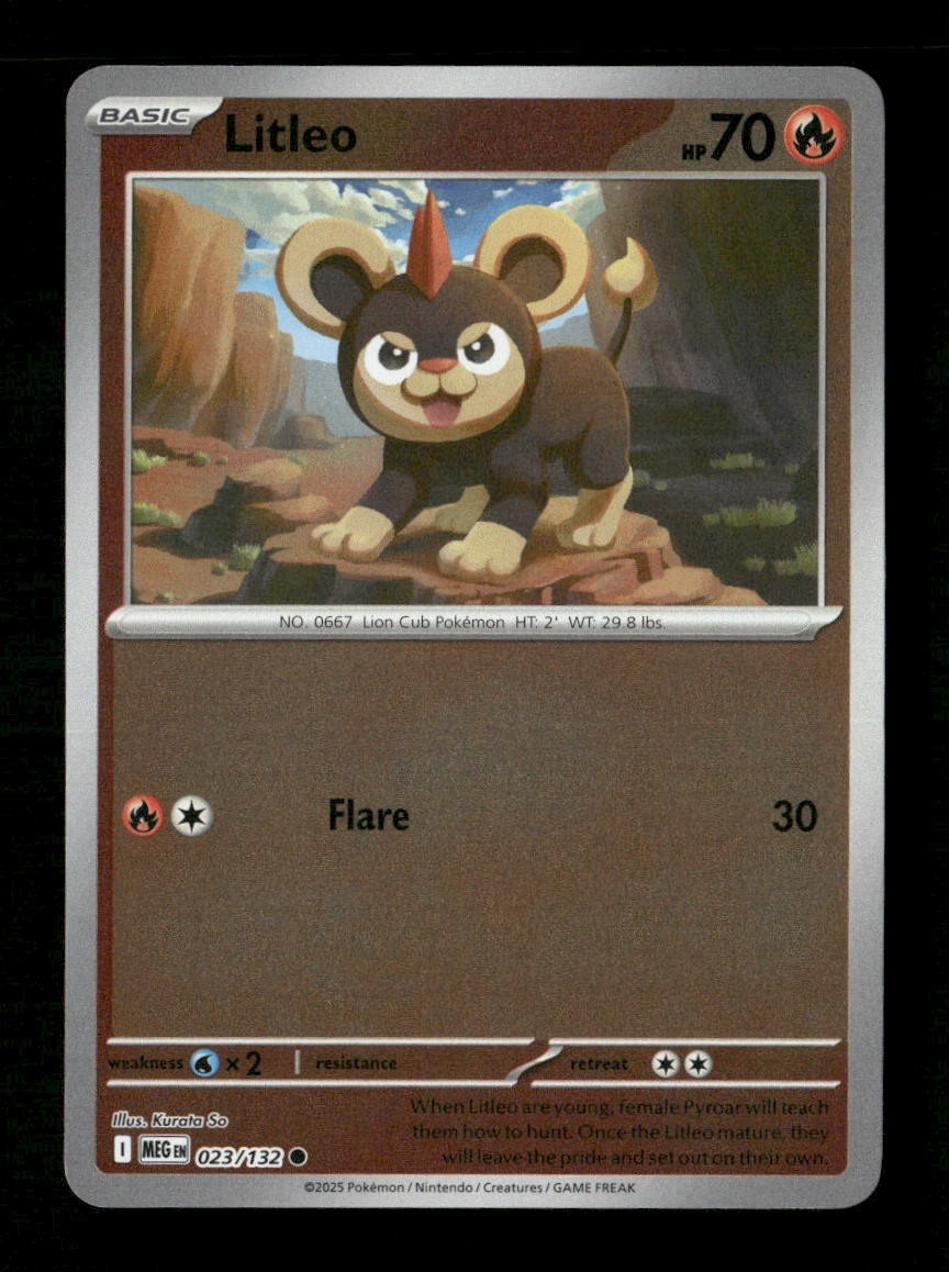 Litleo #023/132 Reverse Holofoil Pokemon Mega Evolution