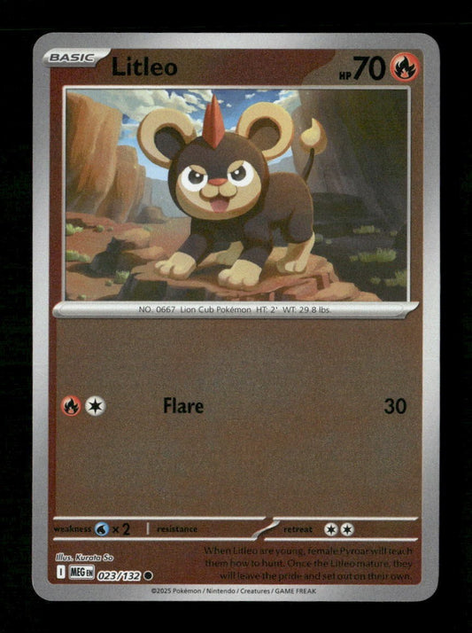 Litleo #023/132 Reverse Holofoil Pokemon Mega Evolution