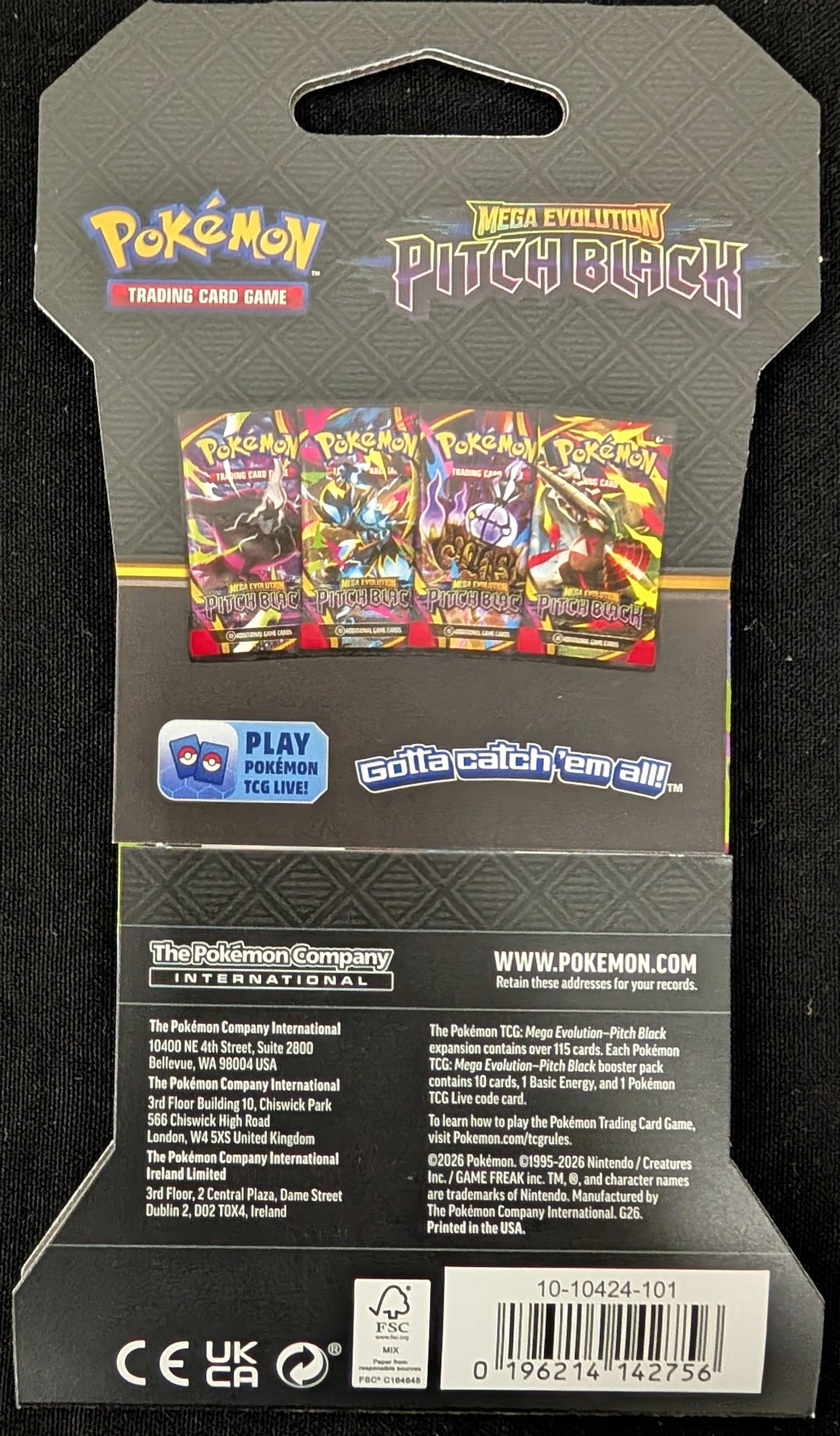 Pokemon TCG Pitch Black Sleeved Booster Pack NEW SEALED (1 PACK)