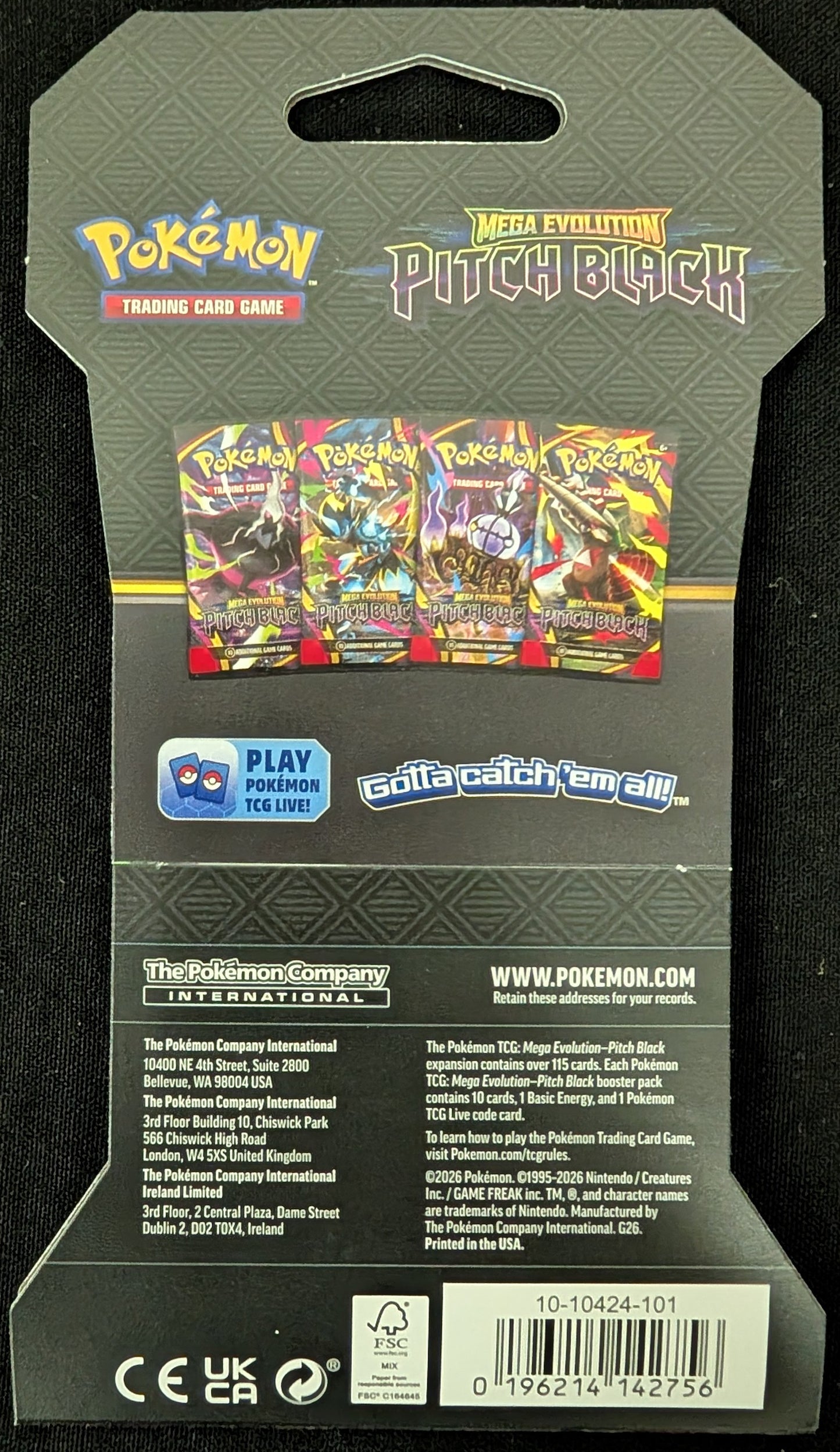 Pokemon TCG Pitch Black Sleeved Booster Pack NEW SEALED (1 PACK)