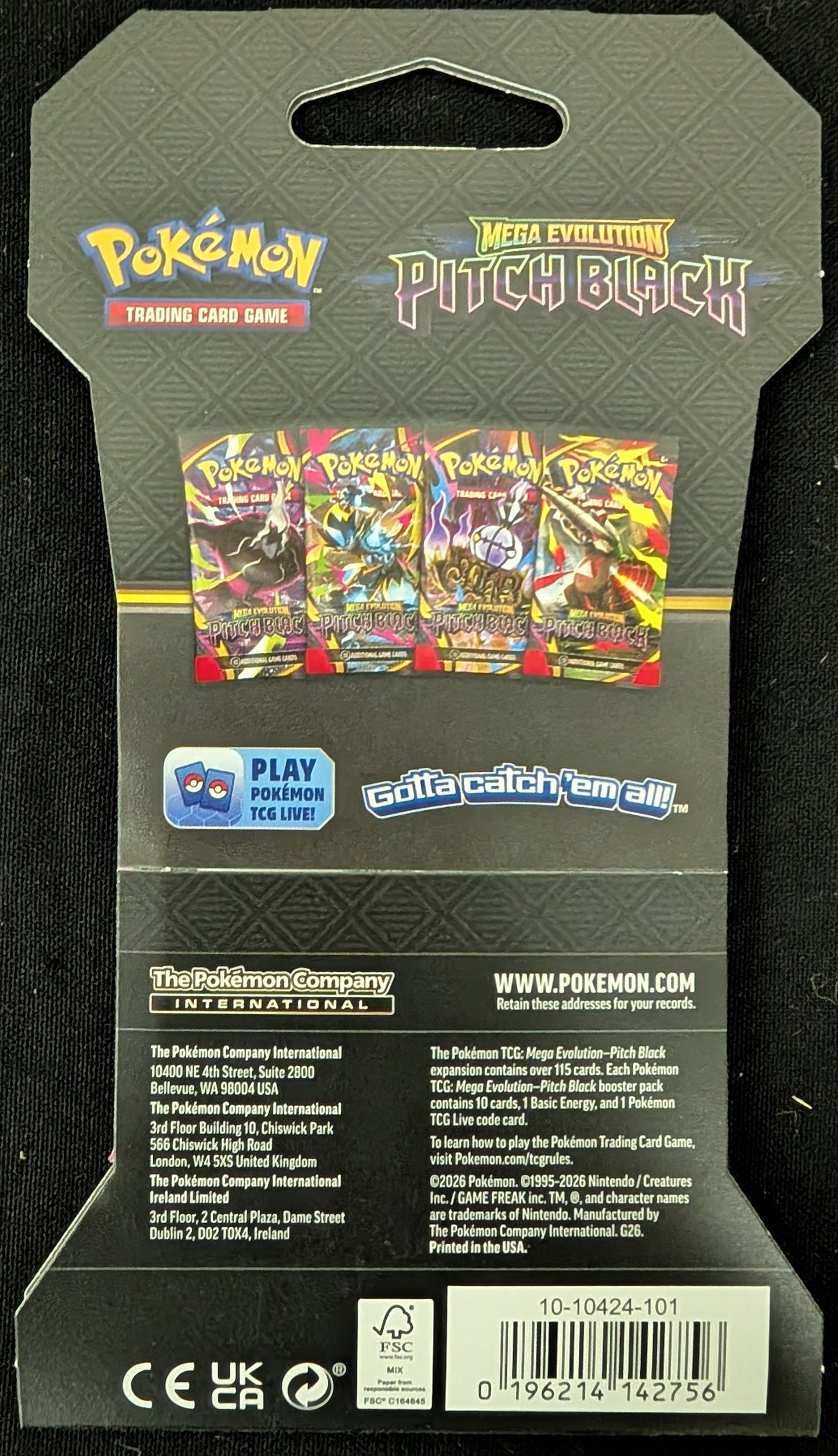 Pokemon TCG Pitch Black Sleeved Booster Pack NEW SEALED (1 PACK)