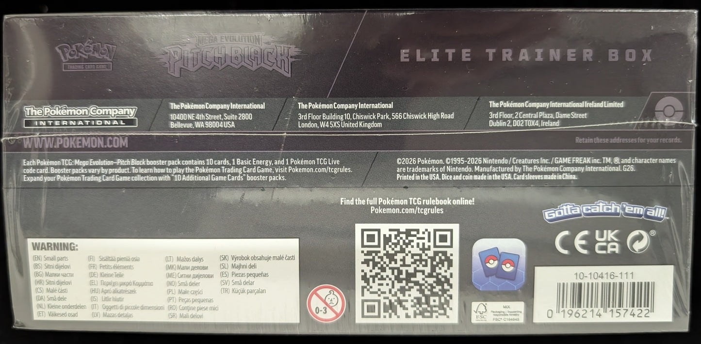 Mega Evolution Pitch Black ETB Elite Trainer Box NEW SEALED Pokemon TCG