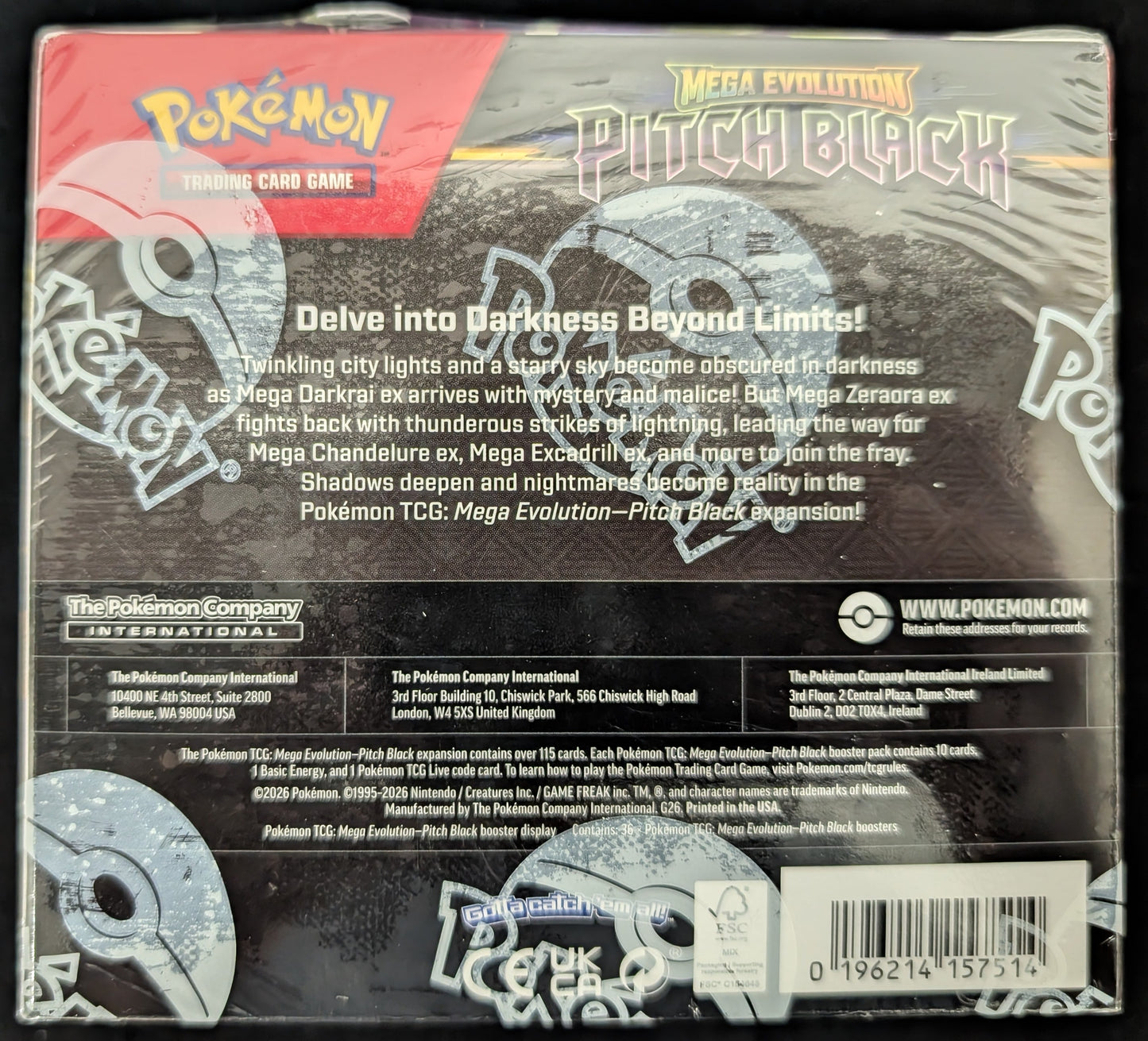 Mega Evolution Pitch Black Booster Box NEW SEALED Pokemon TCG FROM CASE
